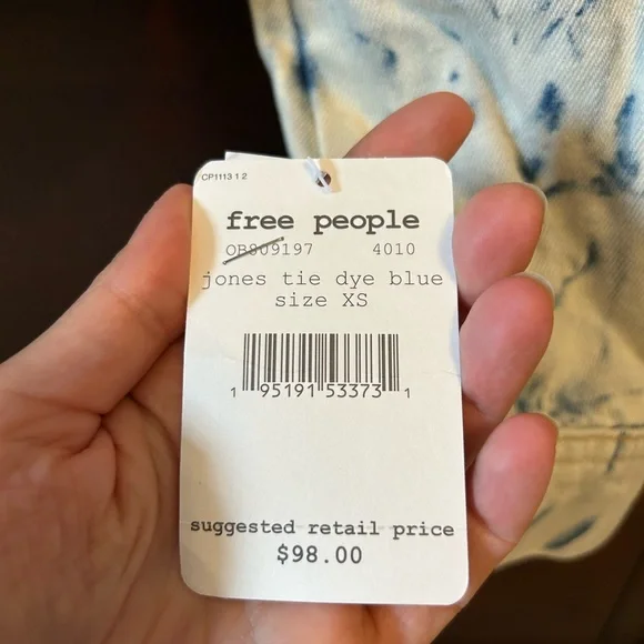 NWT free people jones tie dye jacket in XS - Picture 4 of 5
